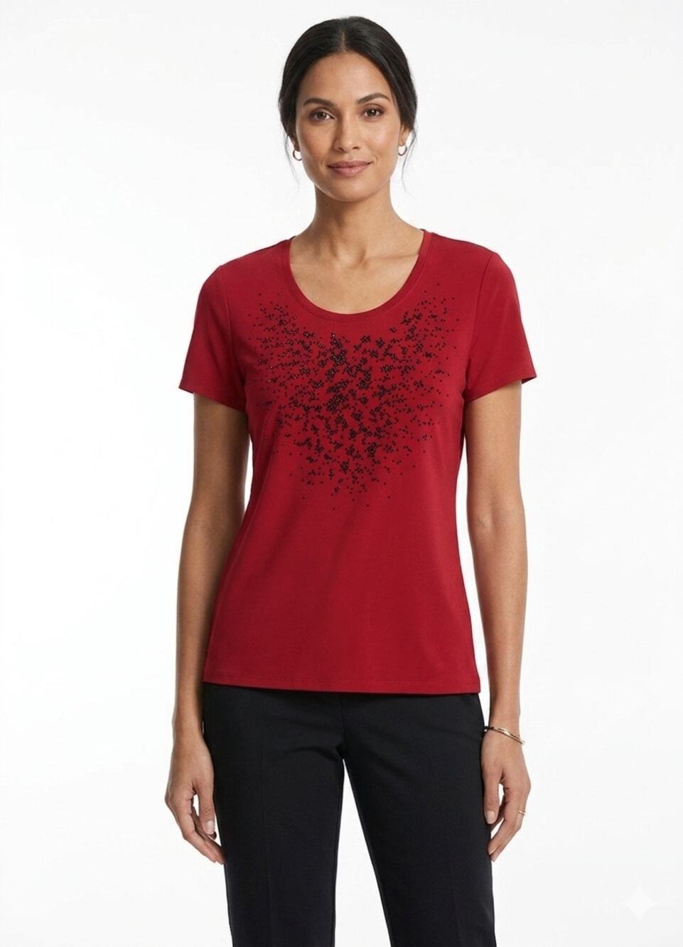 Zenergy Chico’s Tech Chamile short sleeve top NWT embellished size M / 12 / 2